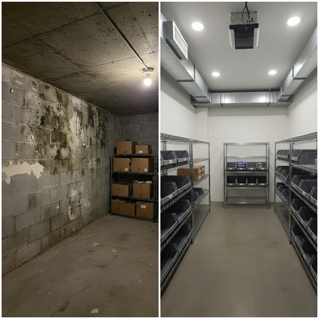 Mold Removal & Remediation before and after in garage, Ridgewood NJ